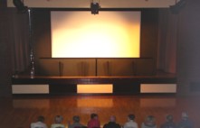 The hall just before a screening Chertsey Hall interior